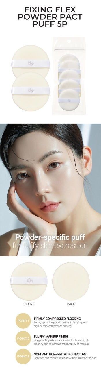 B.O.M FIXING FLEX POWDER PACT PUFF 5P